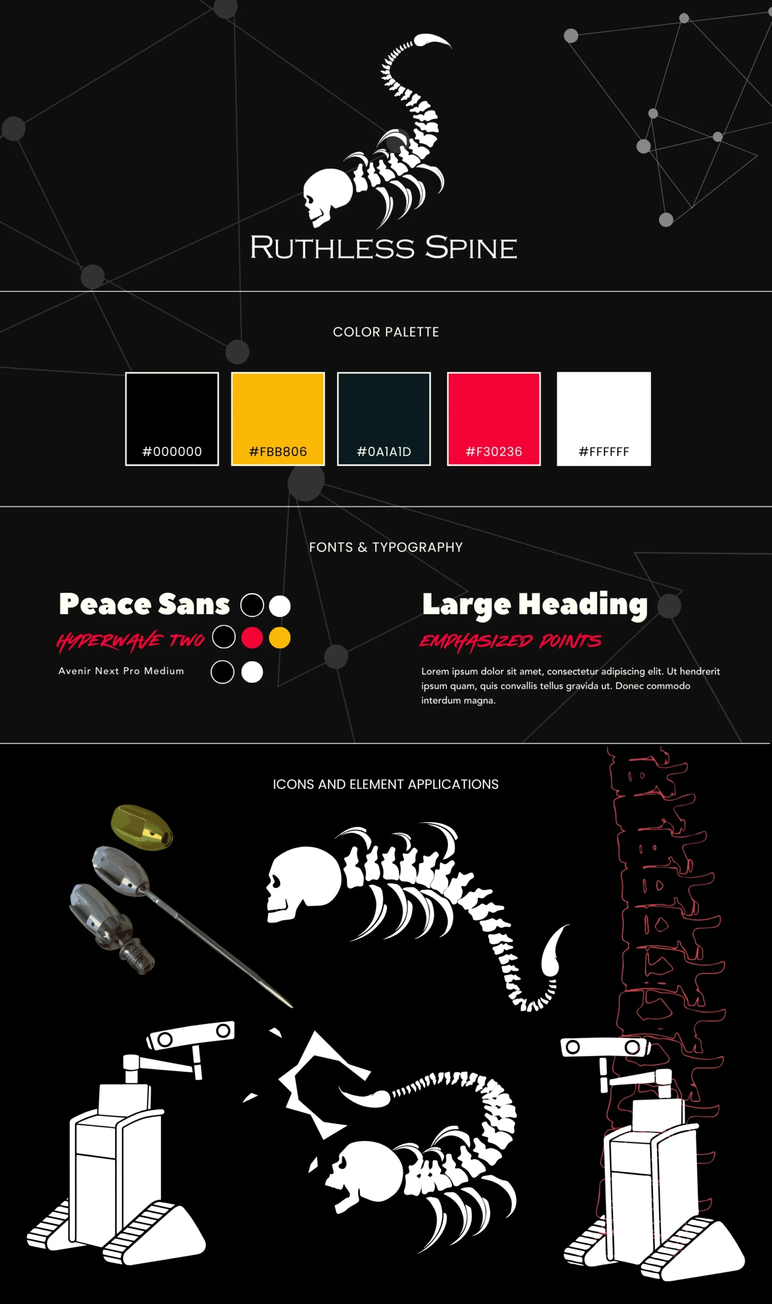Ruthless Spine Brand Reference Sheet